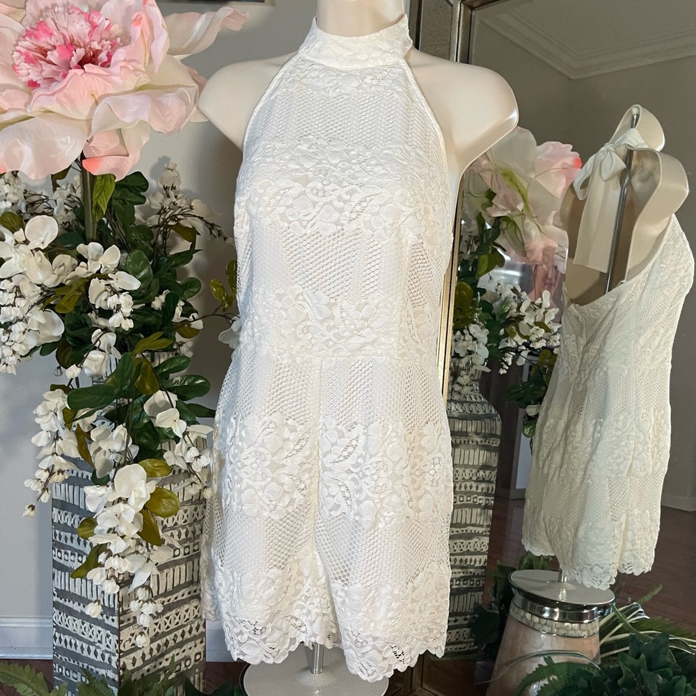 Guess Lace Romper With Open Back - image 1